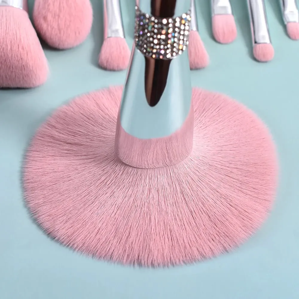 Novo 11 Pçs/set Diamante Pincéis de Maquiagem Conjunto Pó Fundação Blush Contorno Sombra Cílios Sobrancelha Pincéis Cosméticos Ferramentas de Beleza
