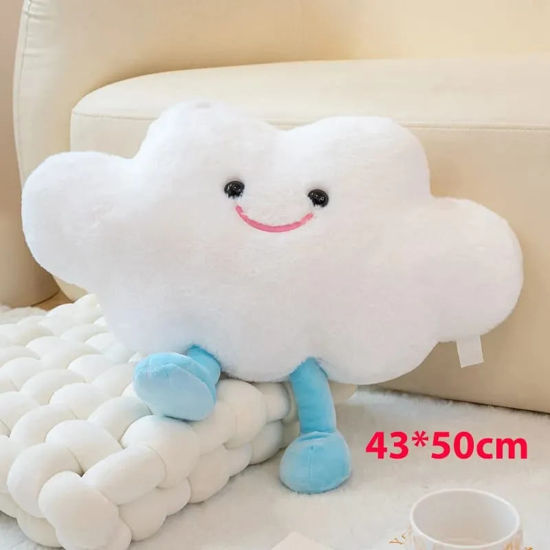 Adorável sorriso lua e nuvem travesseiro de pelúcia confortável sofá almofada pelúcia boneca macia casa decoração do carro presente