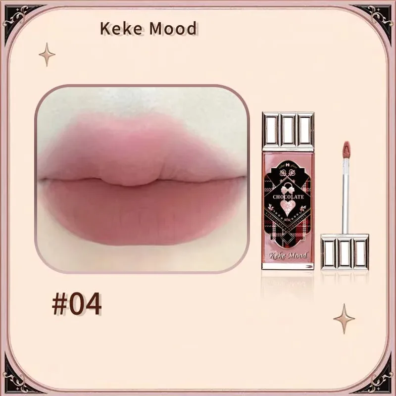 Nuvem de chocolate brilho labial fosco veludo suave aplicação esmalte mousse marrom vermelho batom líquido maquiagem tonalidade labial cosméticos