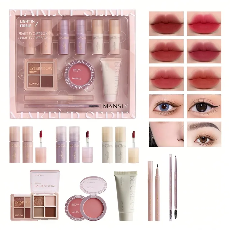 Conjunto de maquiagem de 11 peças - Conjunto de maquiagem multifuncional para iniciantes