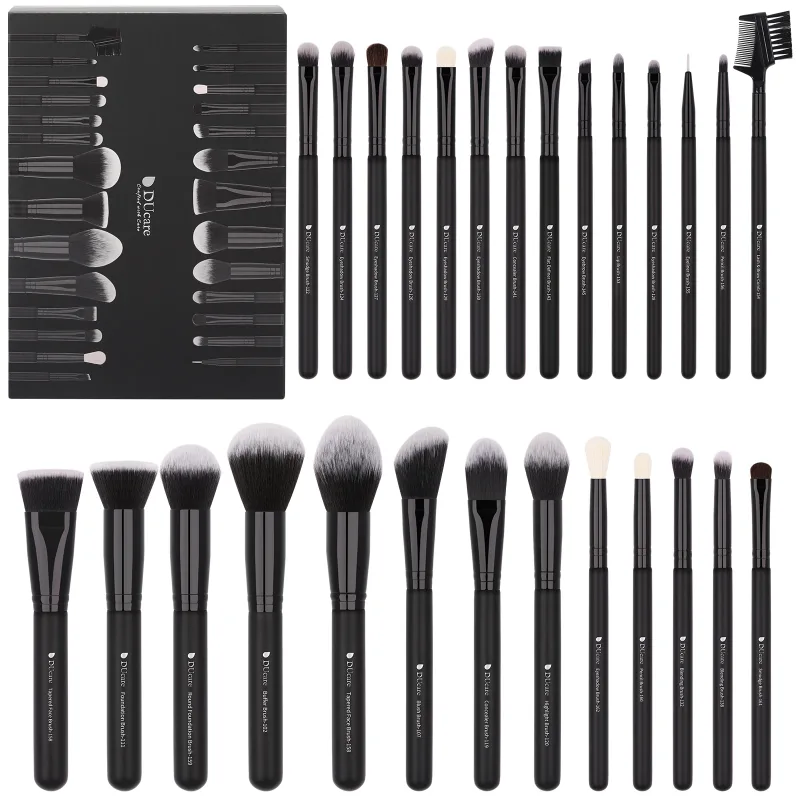 Ducare preto pincel de maquiagem profissional sombra fundação pó macio cabelo sintético pincéis de maquiagem brochas maquillaje