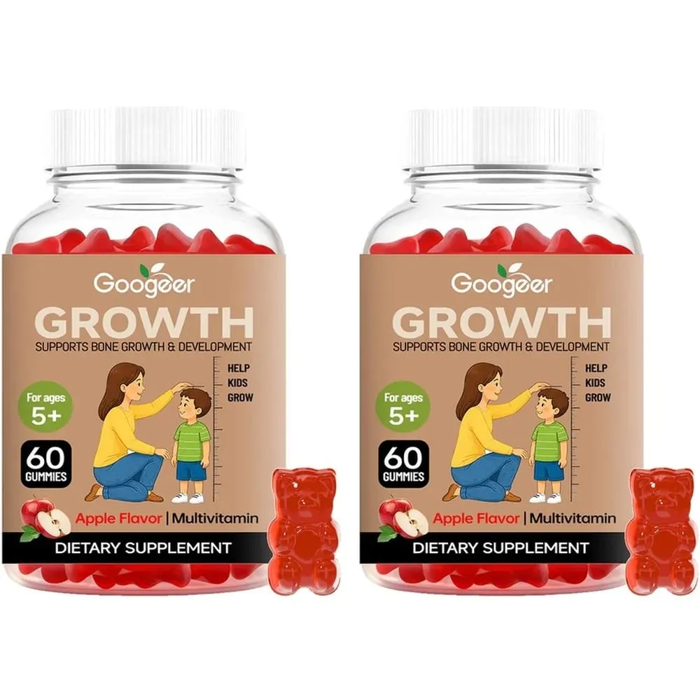 Gomas de suporte para crescimento de altura infantil com nutrição essencial para crescimento e multivitamínico apoia altura saudável e desenvolvimento ósseo