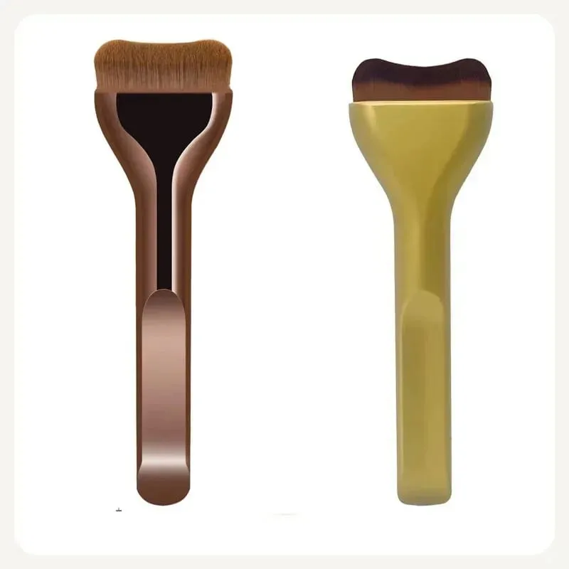 Novo 2 pçs profissional fundação pincéis de maquiagem cabelo denso macio para misturar creme líquido impecável pó maquiagem ferramentas de beleza