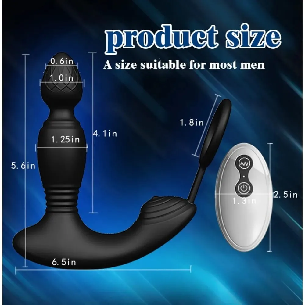 Vibrador com controle por aplicativo para homens, massageador de próstata, empurrador, ejaculação retardada, anel de cortiça, plug anal, brinquedo sexual para adultos