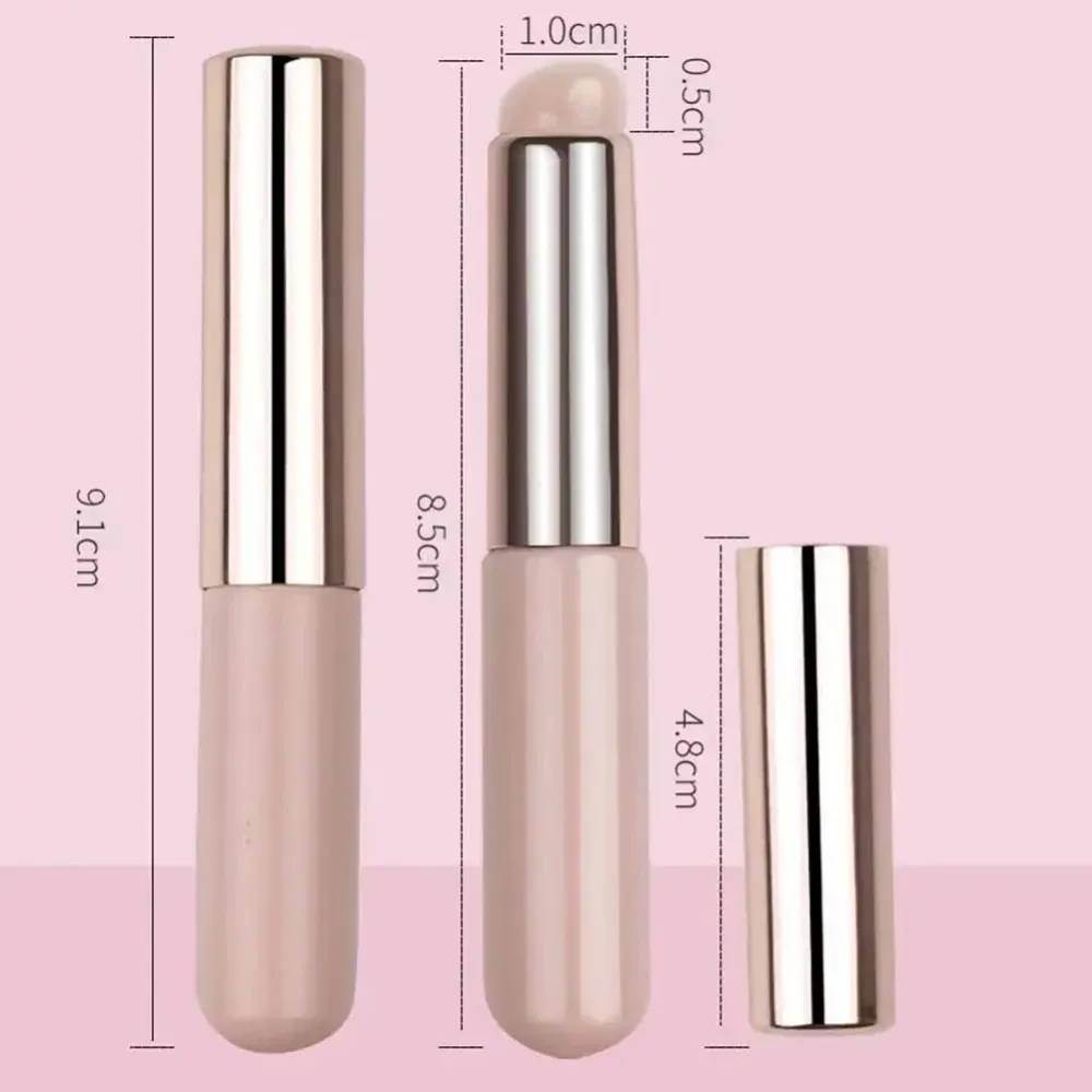 1Pc Pincéis de lábios de silicone com tampa Pincel corretivo como pontas dos dedos Q Pincéis de maquiagem de batom macio Cabeça redonda sem rosa quebrado