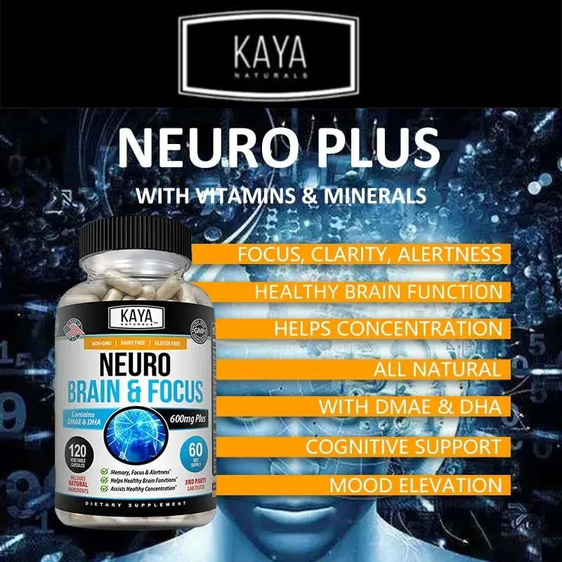 Cápsulas de reforço cerebral nootrópicas - Vitaminas, concentração de memória, clareza e desempenho cognitivo, suporte para alívio do estresse