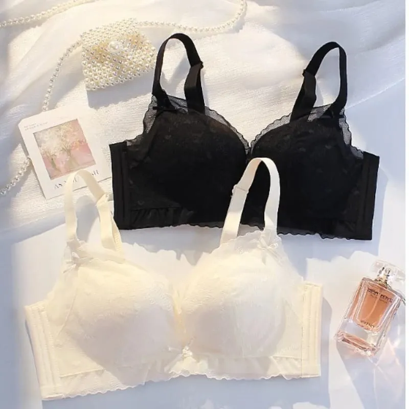 Sexy Pure Desire Breeze Bralette Small Bust Push Up Gathering Anti-Sagging Wirefree Comfort Breathable Lingerie Set Large Look ​