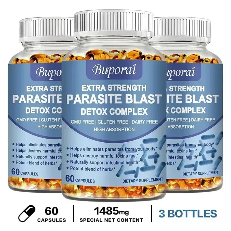 Complexo Parasite Blast Detox - Elimina Parasitas Promove a Digestão Limpeza e Desintoxicação Apoia a Saúde Intestinal