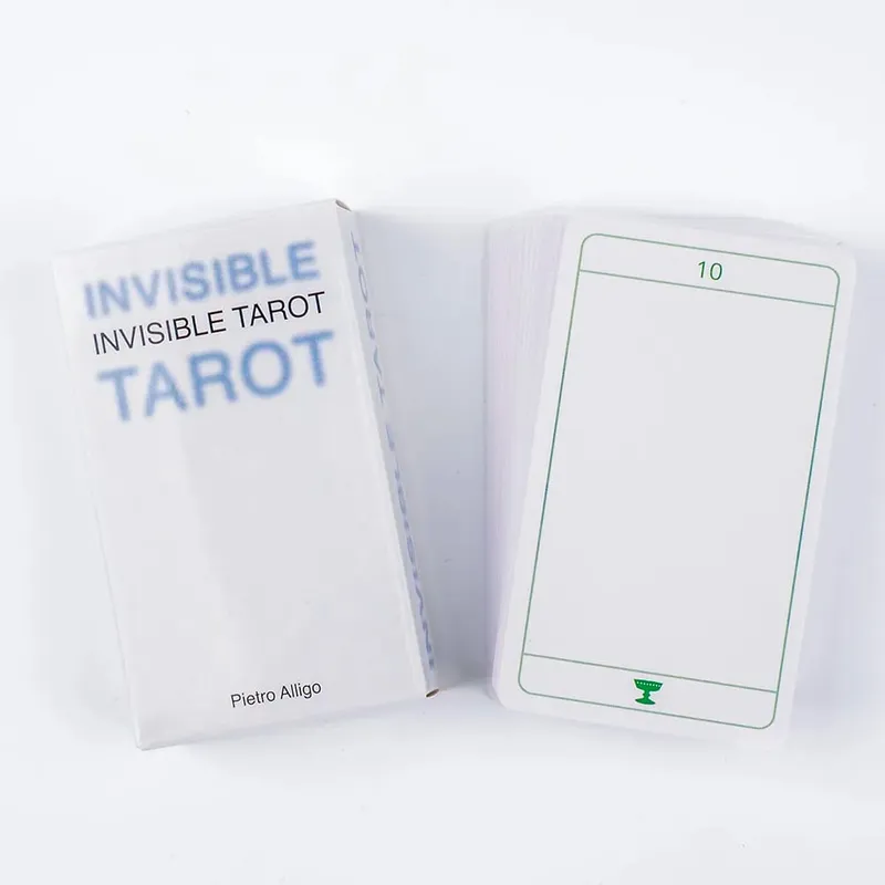 Tarô invisível 78 cartas em branco, crie seu próprio baralho de tarô, 10.3*6cm, visões em inglês, edição de adivinhação, jogos de tabuleiro