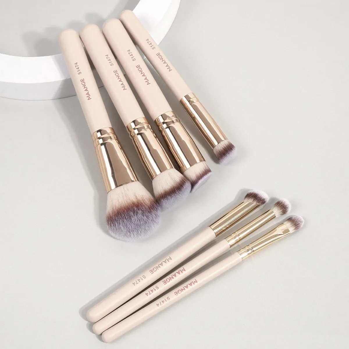 7 pincéis de maquiagem para base cosmética, pó corretivo, blush, mistura de cerdas macias, ferramentas de beleza