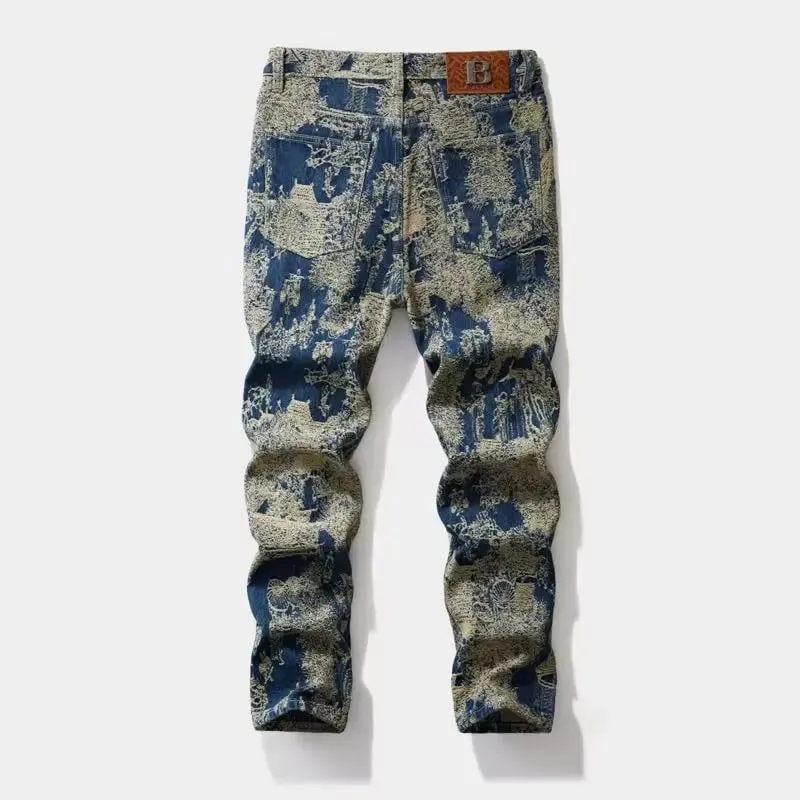 Calça jeans retrô americana de alta qualidade masculina, outono 2026, novo micro-elástico, popular, resistente ao desgaste, lavagem, calças retas de cowboy — image 3