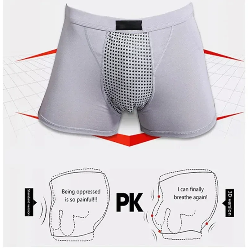 Cuecas boxer masculinas de terapia magnética, roupa íntima respirável e confortável com 22 ímãs de saúde para circulação sanguínea, tamanho L-6XL, 1 peça