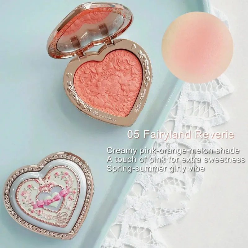 Flor sabe conjunto de maquiagem multicolorido sombra blush brilho labial verão edição limitada coleção verde menta maquiagem de longa duração