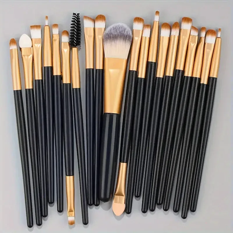 Conjunto de pincéis de maquiagem para os olhos, 20 peças, detalhe, pincel de maquiagem, branco, ultra macio, delineador, mistura, ferramenta de maquiagem