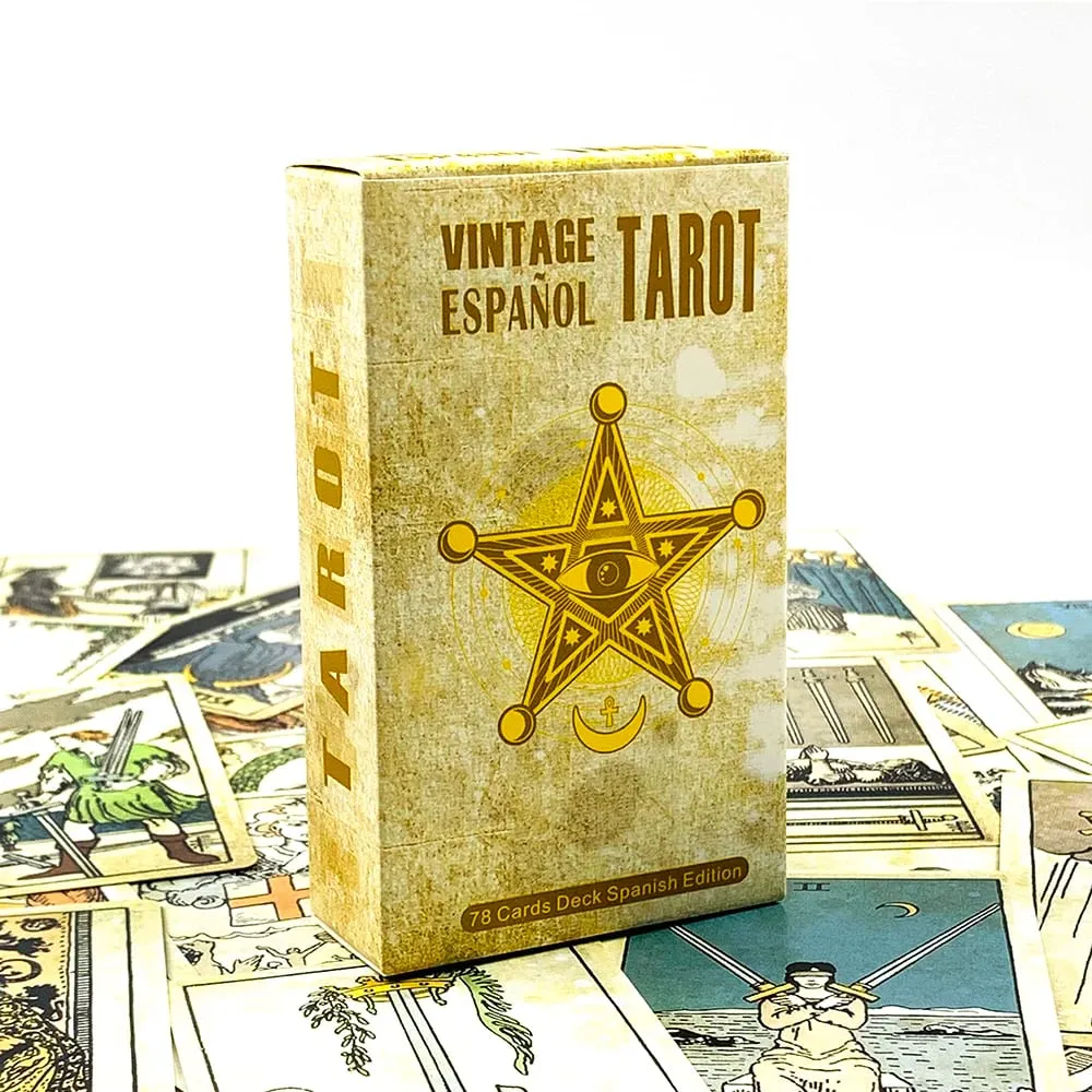 Baralho de tarô vintage español, 78 cartas de tarô, versão espanhola, adivinhação, jogo de cartas para iniciantes