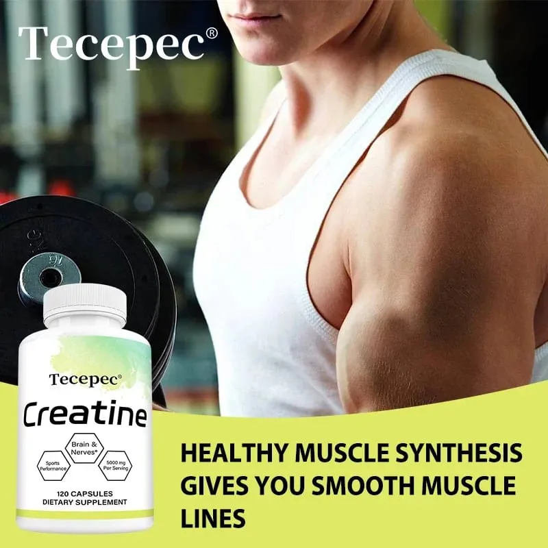 Creatine - Builds Muscle Improves Athletic Performance Enhances Physical Endurance and Improves Recovery - 120 Capsules