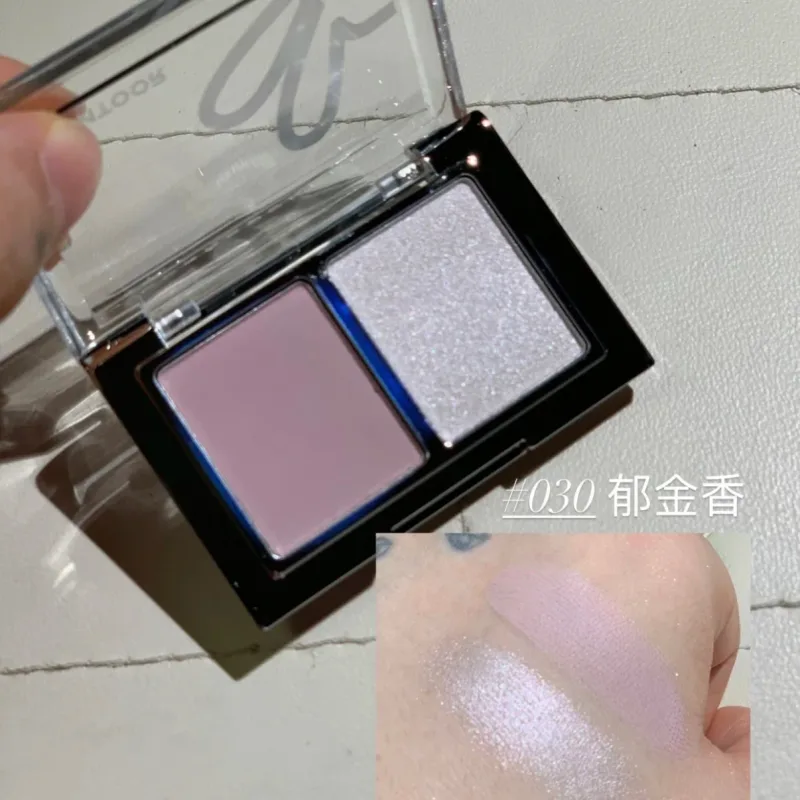 Paleta de sombra dupla matte shimmer glitter paleta de sombra portátil de longa duração flash fino maquiagem cosméticos