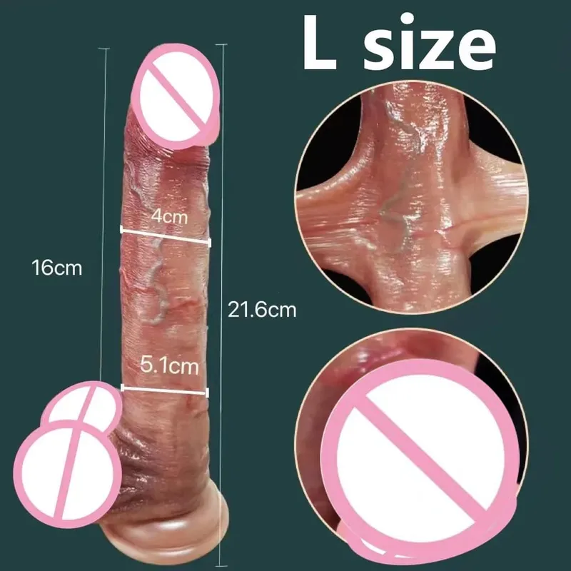 2.0 pau versão atualizada de testículo deslizante pênis realista para mulheres deslizante prepúcio vibrador brinquedo sexo anal para casal silicone