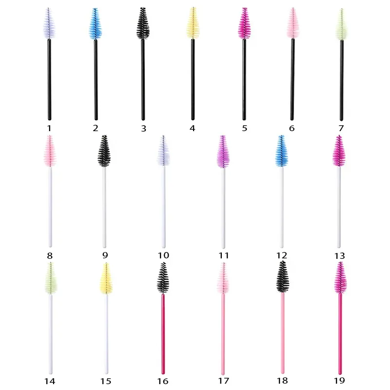 Pincel de sobrancelha para cílios, 50 peças, forma de gota de água, material de nylon, pincéis de maquiagem, extensão de cílios, ferramentas de beleza, varinha de rímel