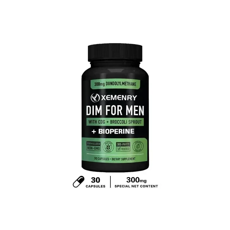 Cápsulas DIM - Apoiam o metabolismo da gordura Aumentam a massa muscular magra Aumentam a força muscular Melhoram o desempenho atlético
