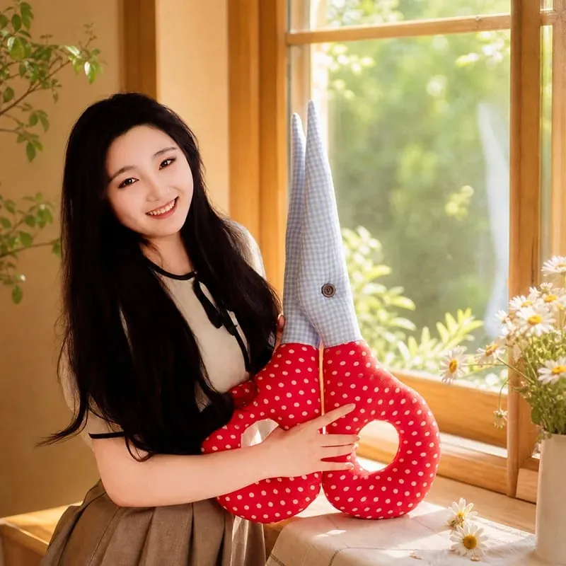 剪刀毛絨抱枕cos格溫可愛創意仿真布剪刀毛絨玩具軟墊搞笑減壓禮物