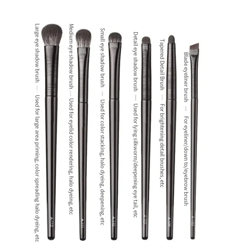 Conjunto de pincéis de maquiagem natural para os olhos, pincel para sombra, contorno de sobrancelha, delineador, olhos femininos, cosméticos, mistura de detalhes, ferramentas de maquiagem