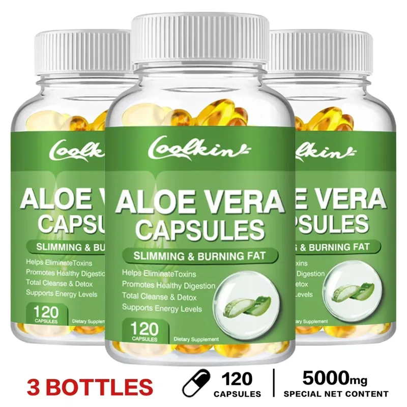 Cápsulas de extrato de Aloe Vera - Apoia a saúde digestiva e imunológica intestinal, alivia a constipação e equilibra a acidez do estômagoSu