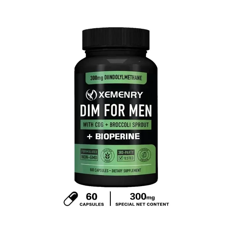 Cápsulas DIM - Apoiam o metabolismo da gordura Aumentam a massa muscular magra Aumentam a força muscular Melhoram o desempenho atlético