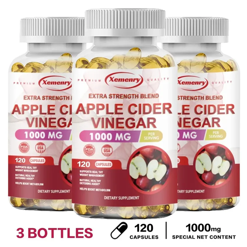 Apple Cider Vinegar Capsules - Fat Burning Detox Slimming Boosts Metabolism Healthy Weight Management