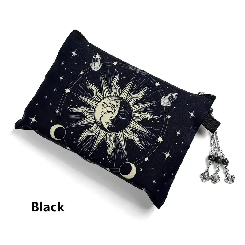Cartões de tarô bolsa de armazenamento bruxa adivinhação acessórios jóias astrologia dados maquiagem saco l791
