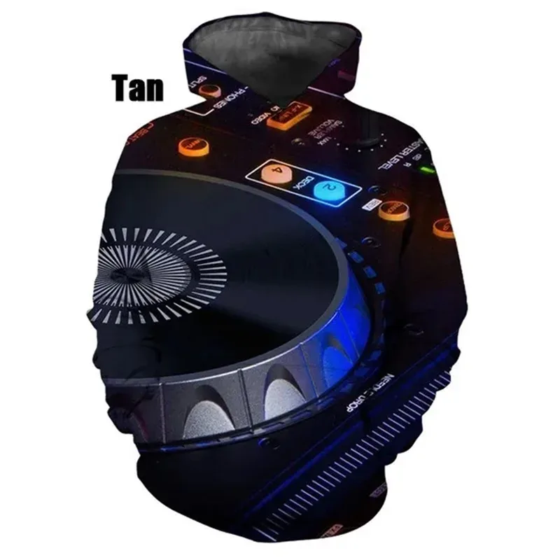New Fashion 3D Print DJ Pattern Hoodies For Men Casual Pullover Sweatshirts Tops Men's Streetwear Oversized Hoodies Ropa Hombre