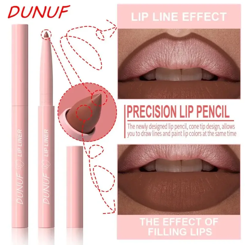 Conjunto de lápis delineador labial fosco de 12 cores à prova d'água à prova de manchas de longa duração Kit de maquiagem vegano sem crueldade
