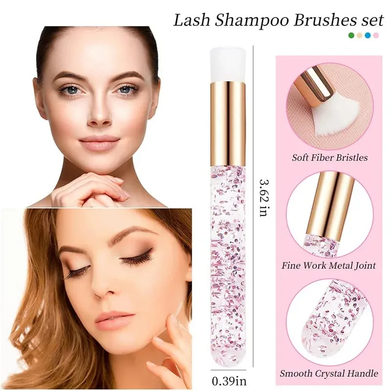 50/100 pçs escovas de limpeza de cílios para extensões de cílios glitter lash shampoo escovas nariz poros limpeza ferramentas de maquiagem