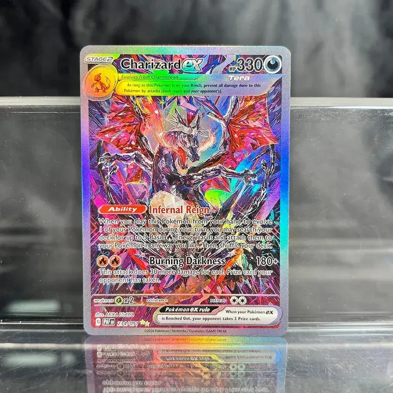 Coleção de negociação de jogos holográficos cartões proxy ptcg charizard pikachu mew ex singl pkm cartões de folha gengar vmax skyridge (sk)