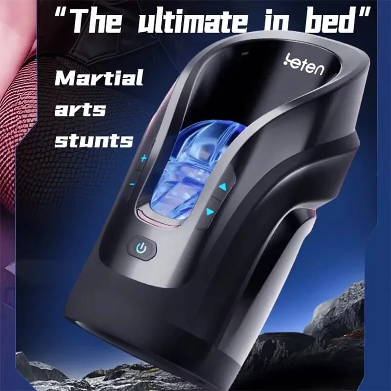 Leten empurrando-pro automático telescópico 75mm poderoso impulso vagina de alta velocidade inteligente voz masturbador brinquedo sexual para homem — image 5