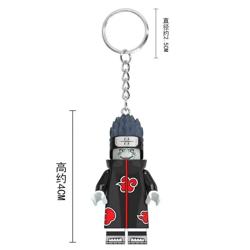 6style Beautiful Handmade 3D Cartoon Naruto anime peripherals keychain cute mini movable Figures Heads Assembly keychain gift