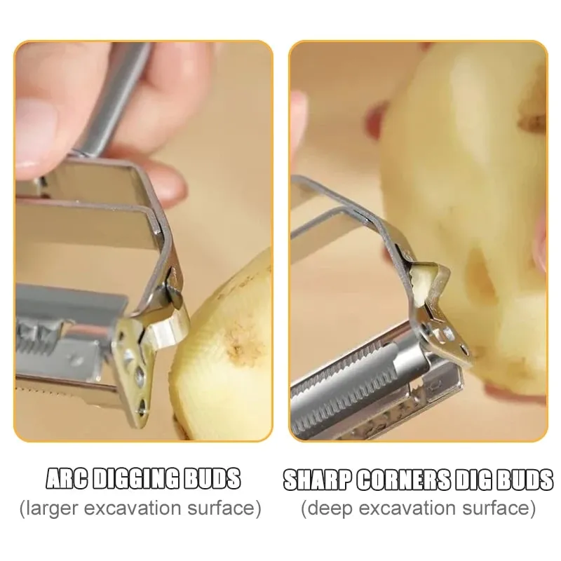 2/4 em 1 descascador rotativo multifuncional vegetal frutas descascador de batata descascador de aço inoxidável artigo de cozinha em casa durável