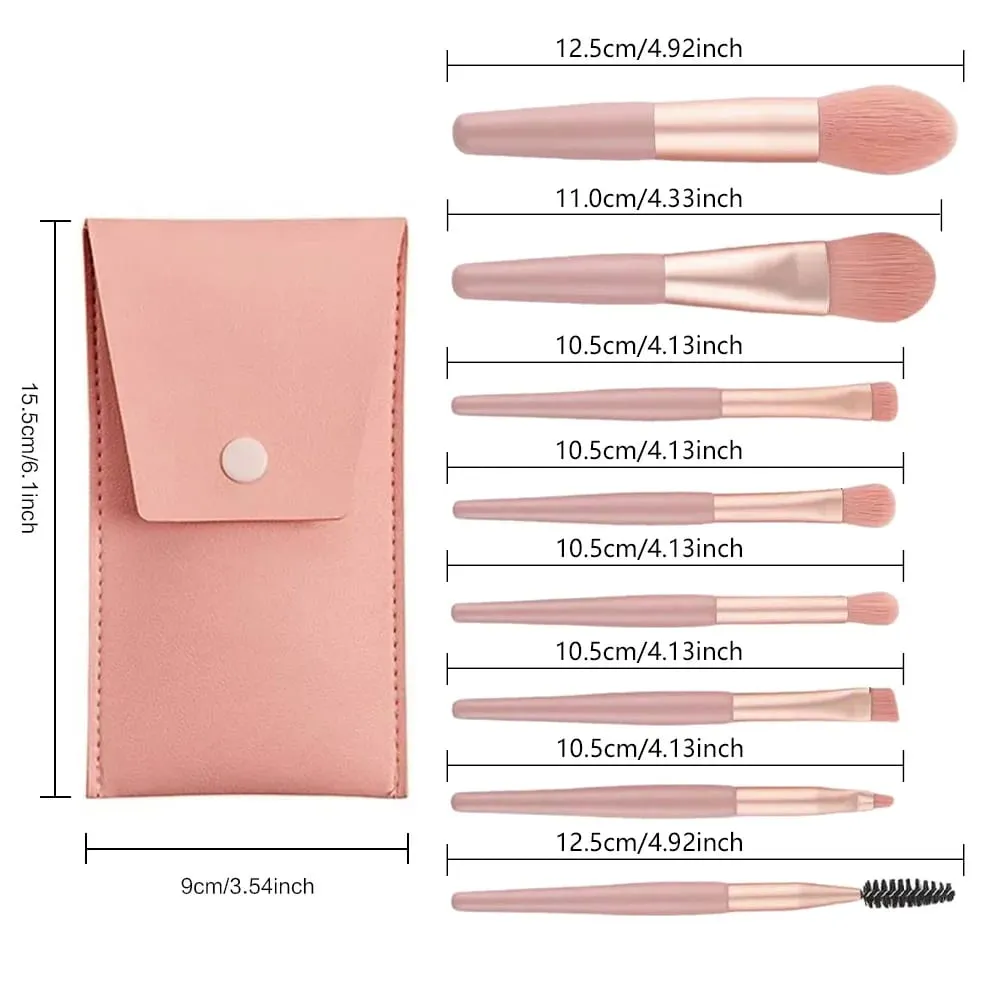 Beginners Makeup Brushes Set - Soft Fluffy Brushes For Face & Eye With PU Bag Ideal For Makeup Artists Golden Flower Pattern
