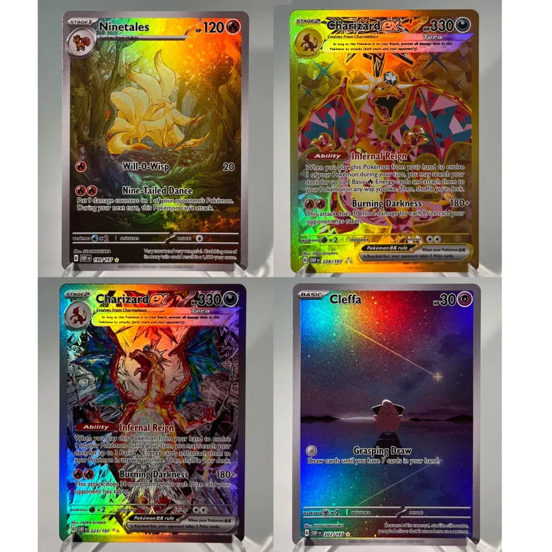 Paldea Evolved PKM Cards PTCG4-C GX Rainbow Magikarp Raichu Tyranitar Iono Rare Collection Battle Toys Gifts for Hobbies