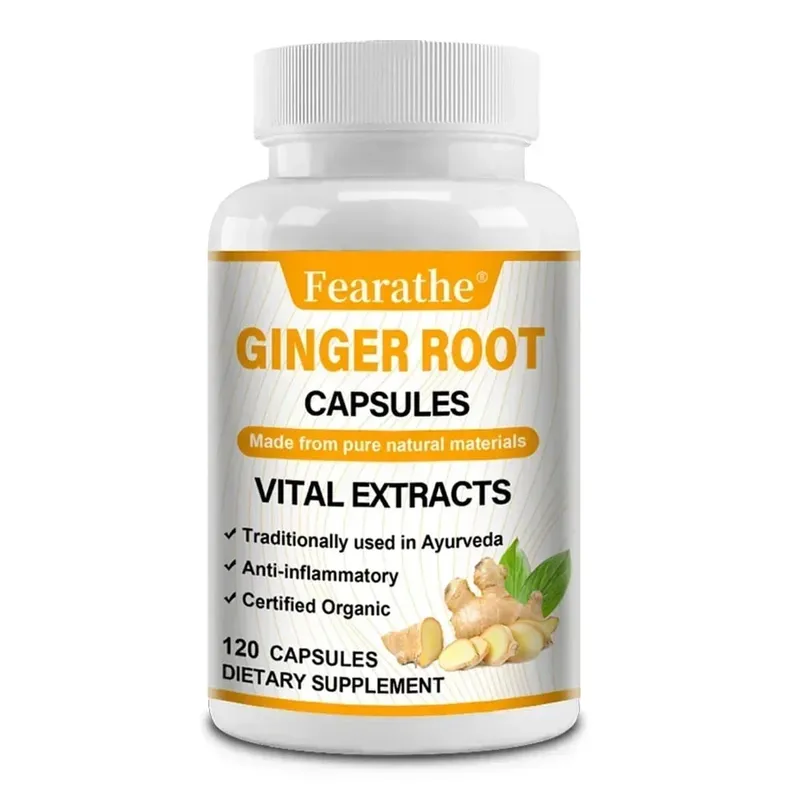 Cápsulas orgânicas de raiz de gengibre 1200 mg - com extrato de pimenta preta para saúde das articulações, anti-inflamação, saúde imunológica muscular
