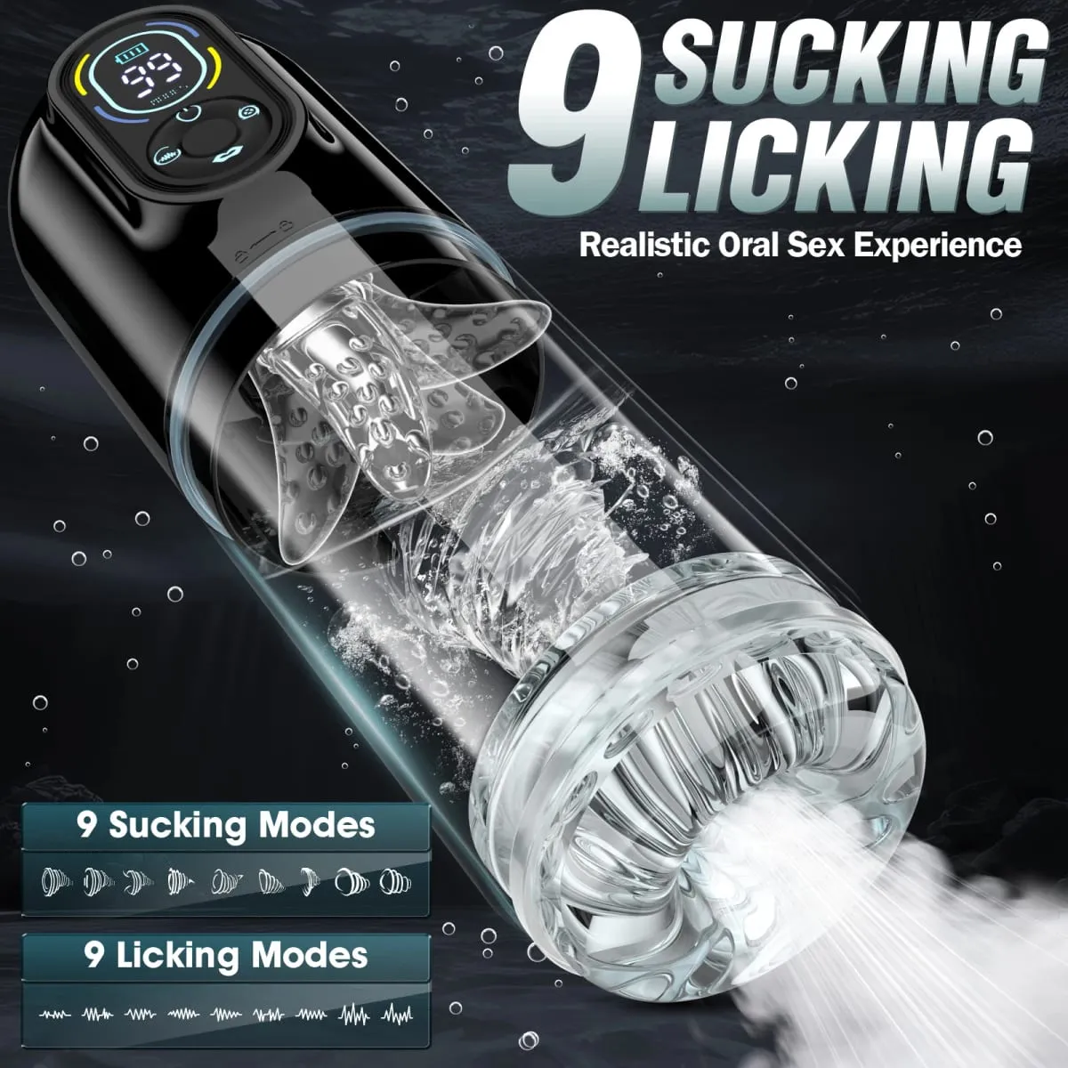 Masturbador masculino automático, bomba peniana, impulso rotativo, 9 modos de sucção vibratória, visual lcd de bolso, brinquedos sexuais adultos