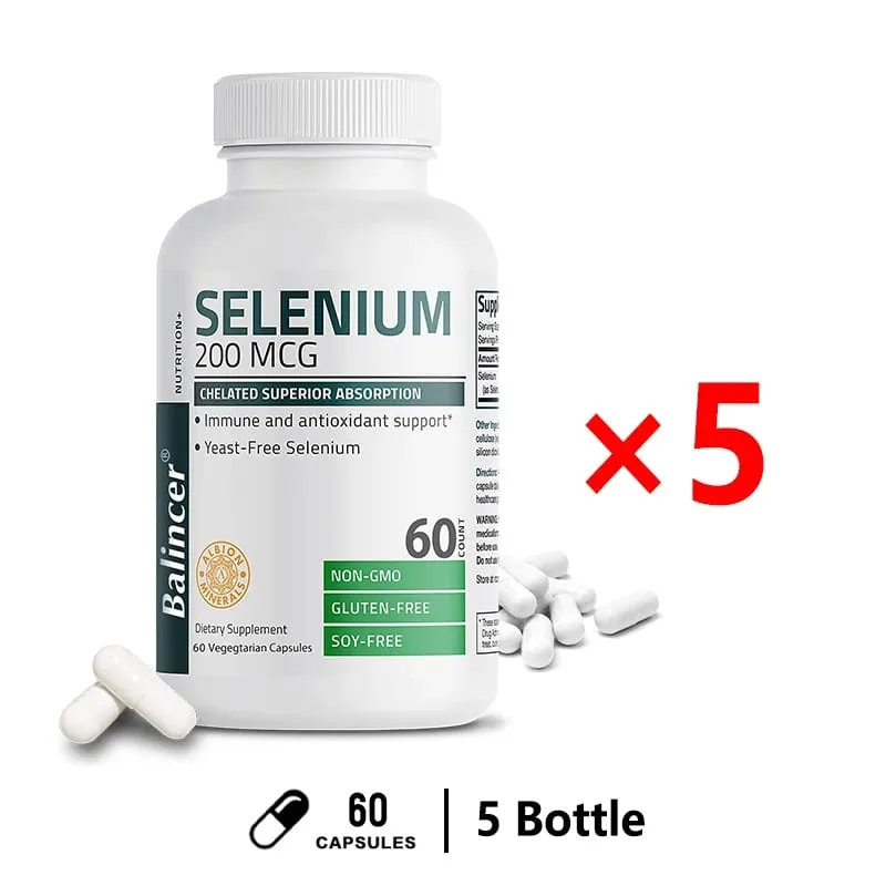 Suplemento antioxidante mineral Balincer 200mcg com selênio - apoia a saúde geral imunológica - não OGM, fácil de absorver