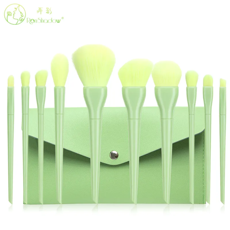 1 pçs conjunto de escova de maquiagem com saco de armazenamento pincéis sintéticos macios para fundação pó sombra blush rosto cheio viagem diária makeu