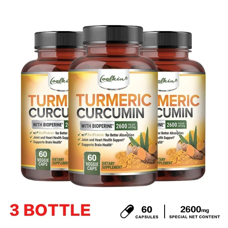 Curcumin Capsules Natural Joint Support with Black Pepper - Relieve Joint Pain