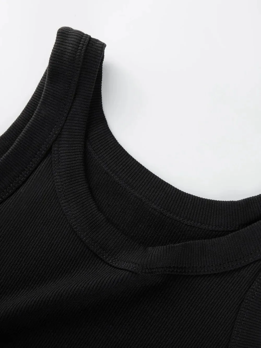 Y2k regata de algodão com nervuras, feminina, verão, slim, gola redonda, sem mangas, básica, macia, respirável, esportiva, corrida, roupa íntima diária