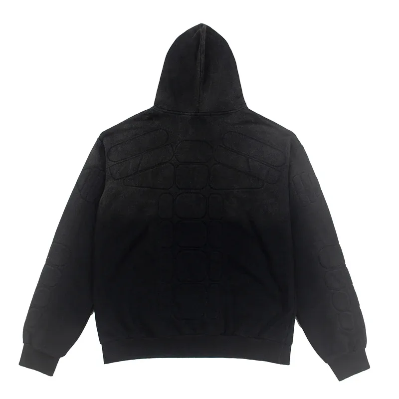 Street Casual SATOSHI Hoodies Pullover Embossed Pattern Embroidery Turtle Shell Design Washed Hooded Men Women Loose Sweatshirts — image 45