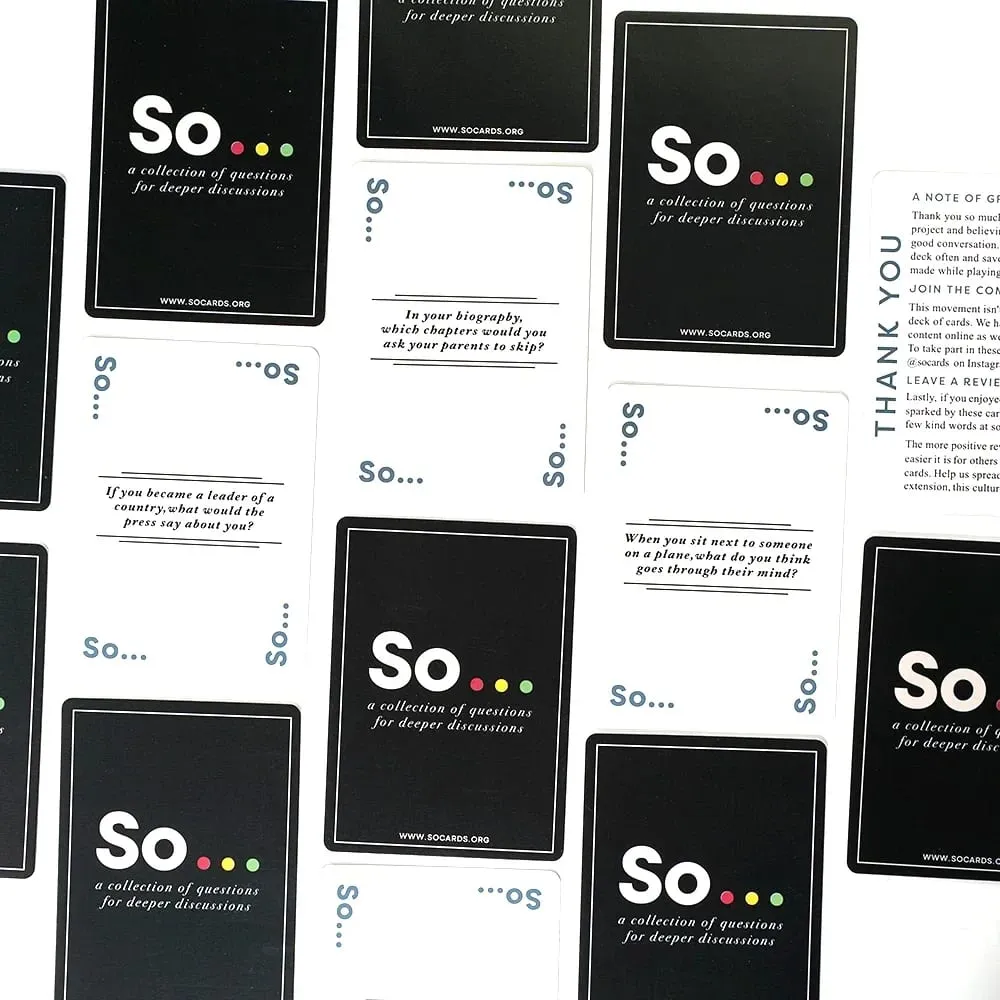 Então cartas conversa starter-alta qualidade estilo especial perguntas jogo de cartas para adultos e famílias festa lazer jogo de tabuleiro