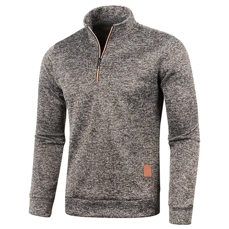 Men's Sweatshirts Half Zipper Pullover Male Long Sleeve Flleece Sweater Standcollar Snowflakes Hoodies Men Clothes