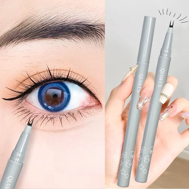 Double-claw Liquid Eyeliner Ultra-thin 2 Fork Tip Waterproof Quick-drying Lower Eyelashes Eyeliner Pencil Sweat-proof Eye Makeup