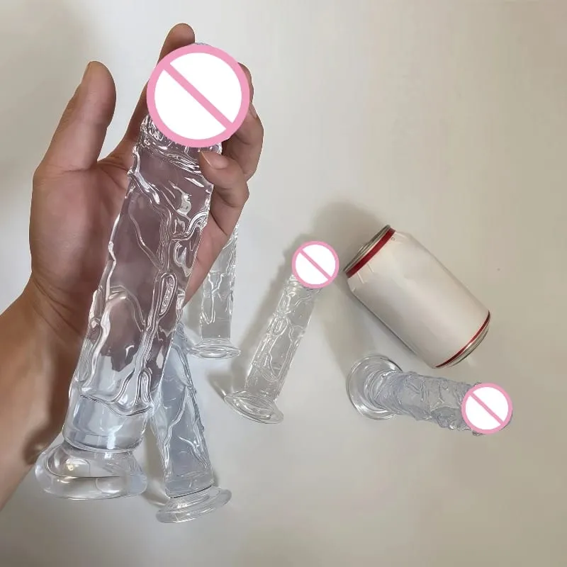 Mulher realista anal butt plug transparente vibrador ventosa pau grande masturbadores macios g ponto pênis grande produto sexual adulto 18 +